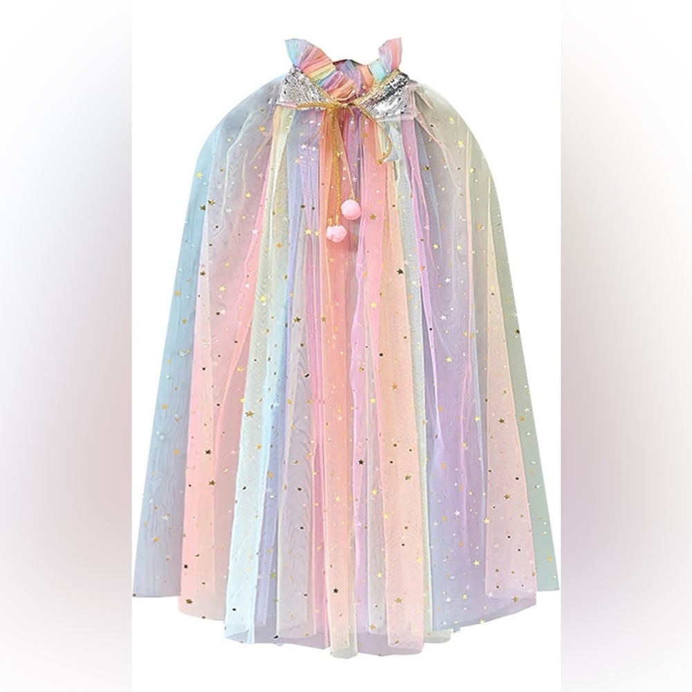 Rainbow Cape Cloak for girl princess